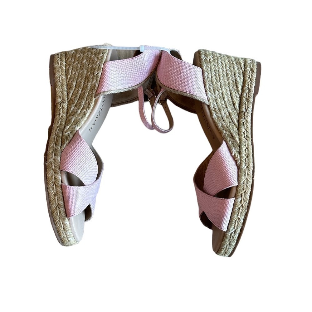 NEW Stuart Weitzman Mirela Espadrille Wedge Sandals | Pink | Summer/Vacation - Picture 5 of 7